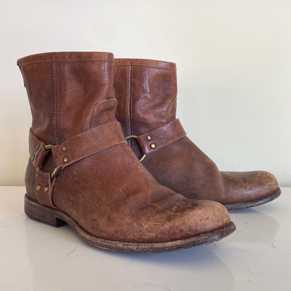Frye Harness Zipper Back Ankle Boot